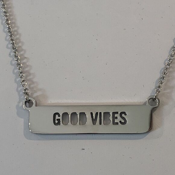 Silver Necklace “Good Vibes” - Picture 2 of 4
